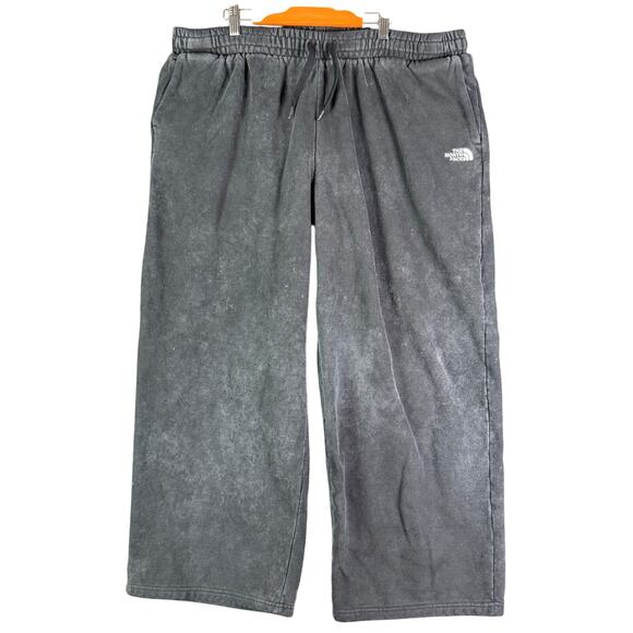 The North Face Wide Leg Acid Wash Sweatpants Athleisure Black Gray Womens XL - Picture 1 of 12